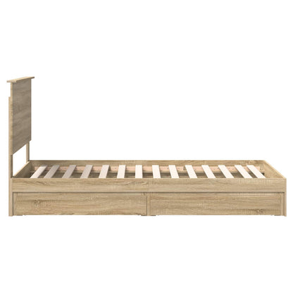 vidaXL Aufbewahrungsbett Sonoma-Eiche 90 x 200 cm Holzwerkstoff