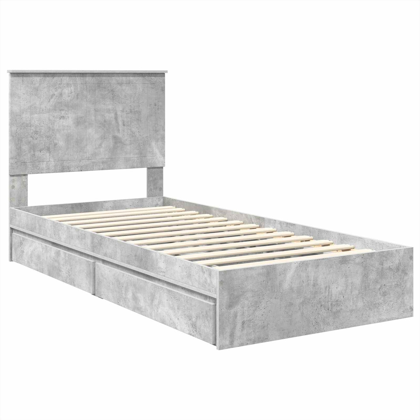 vidaXL Aufbewahrungsbett Beton Grau 90 x 200 cm Holzwerkstoff