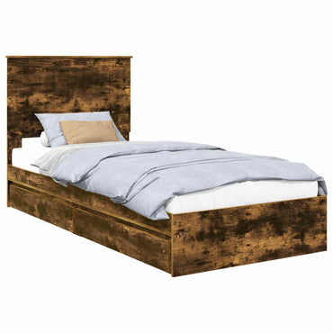 vidaXL Aufbewahrungsbett Geräucherte Eiche 90 x 200 cm Holzwerkstoff