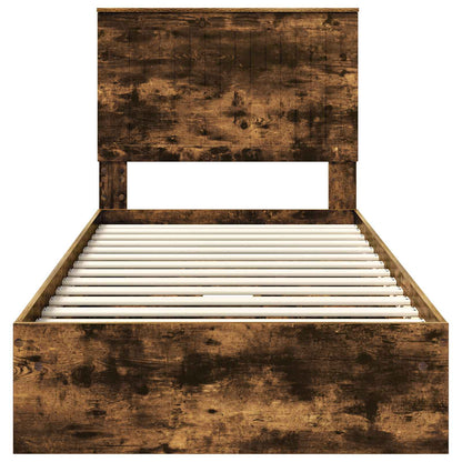 Aufbewahrungsbett Geräucherte Eiche 90 x 200 cm Holzwerkstoff