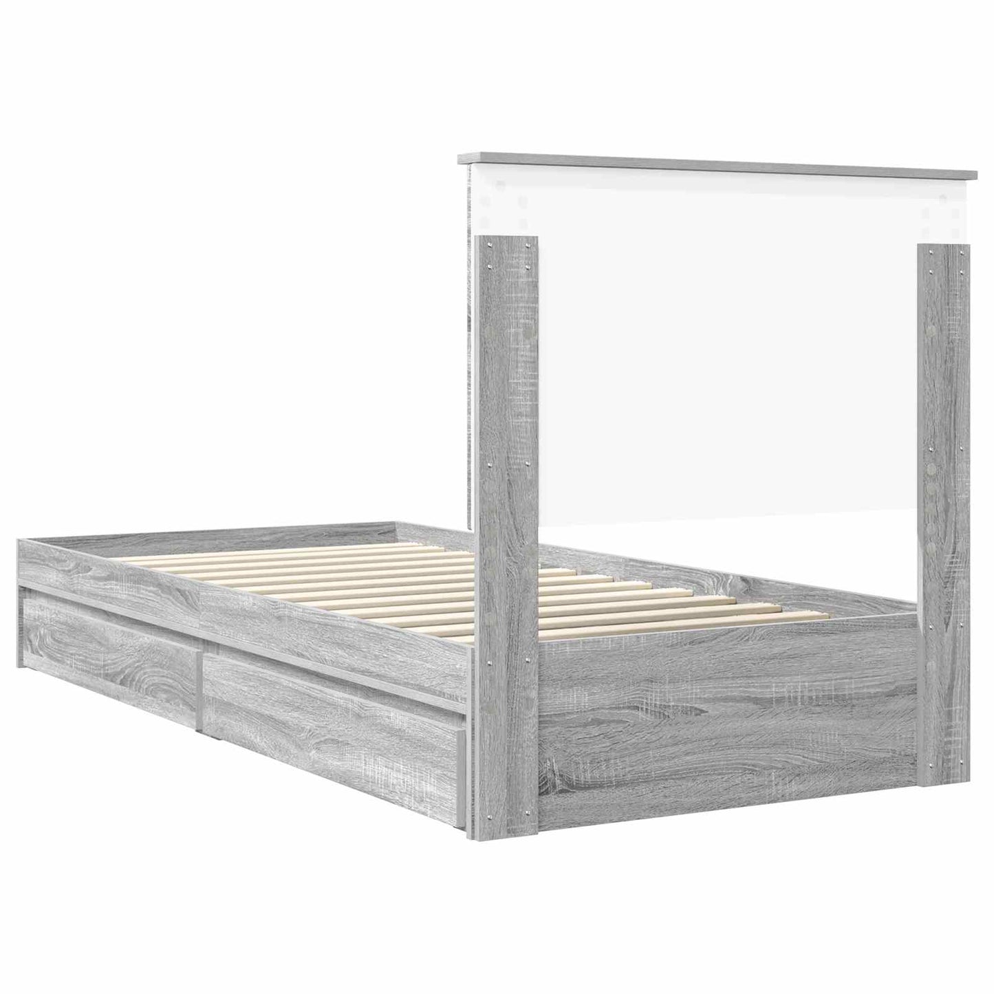 vidaXL Lit de rangement gris sonoma 90 x 200 cm Aggloméré