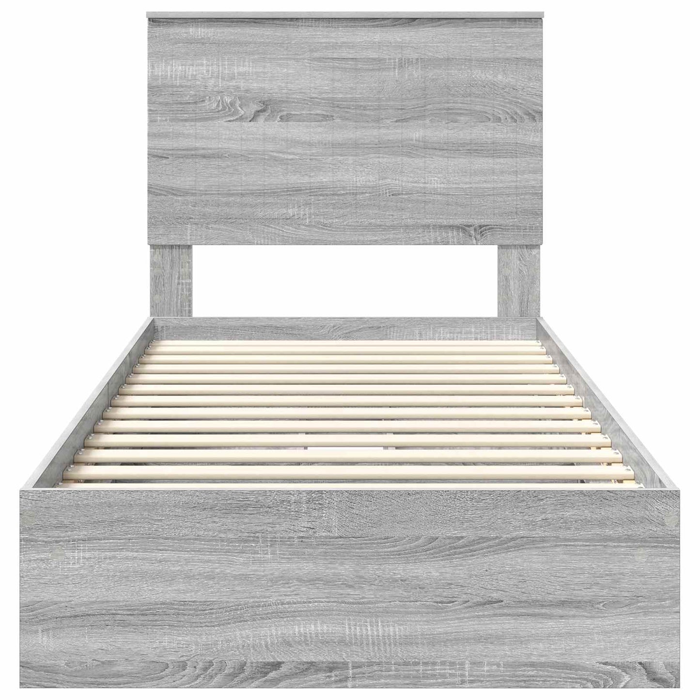 vidaXL Lit de rangement gris sonoma 90 x 200 cm Aggloméré