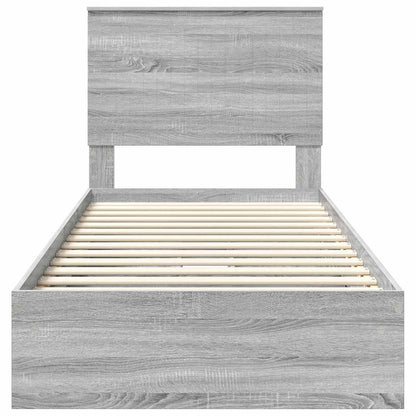 vidaXL Lit de rangement gris sonoma 90 x 200 cm Aggloméré