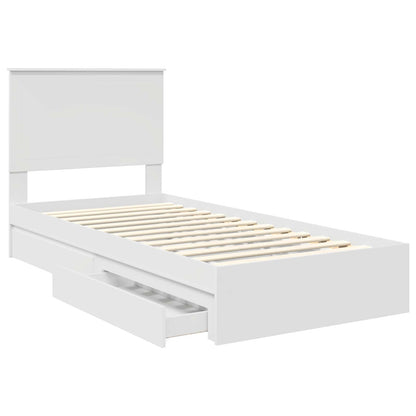 vidaXL Aufbewahrungsbett mit Kopfteil Weiß 90 x 190 cm Holzwerkstoff
