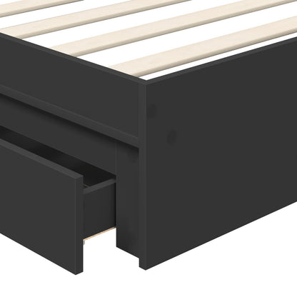 vidaXL Aufbewahrungsbett Schwarz 90 x 190 cm Holzwerkstoff