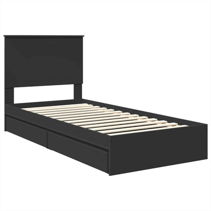 vidaXL Aufbewahrungsbett Schwarz 90 x 190 cm Holzwerkstoff