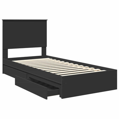 vidaXL Aufbewahrungsbett Schwarz 90 x 190 cm Holzwerkstoff