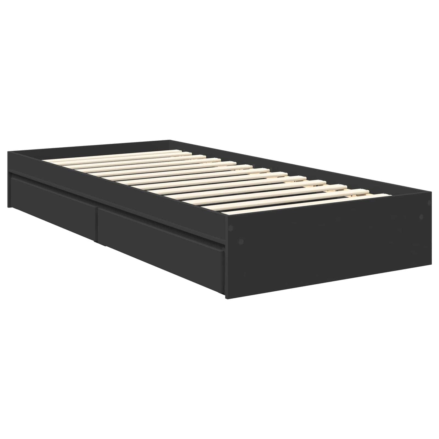 vidaXL Aufbewahrungsbett Schwarz 90 x 190 cm Holzwerkstoff