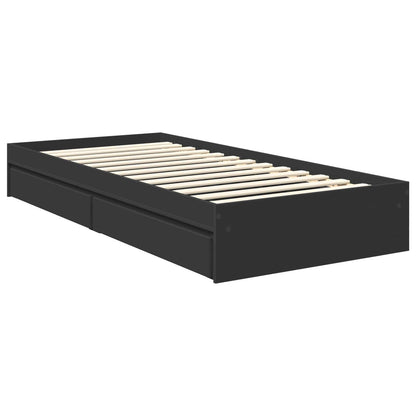 vidaXL Aufbewahrungsbett Schwarz 90 x 190 cm Holzwerkstoff