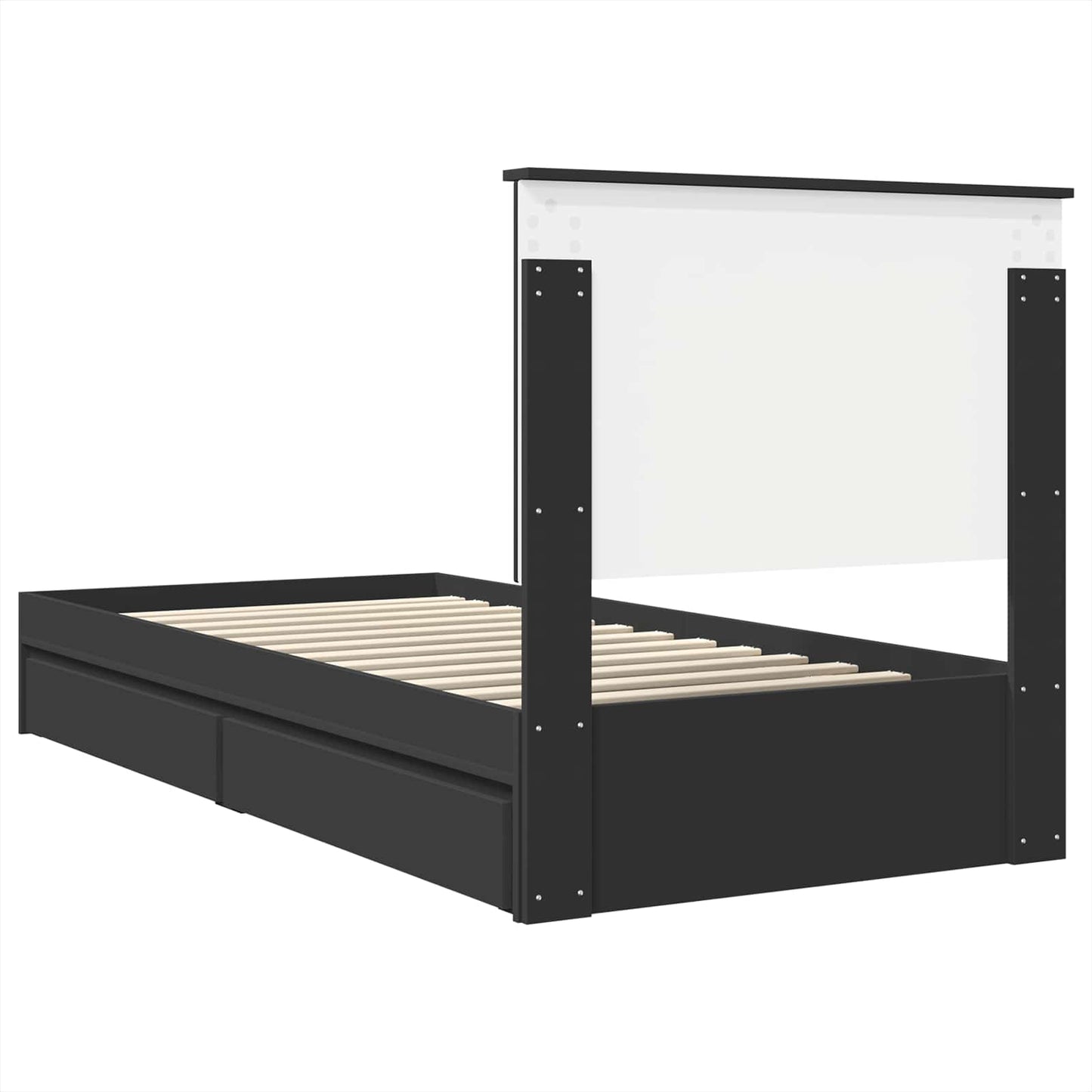 vidaXL Aufbewahrungsbett Schwarz 90 x 190 cm Holzwerkstoff