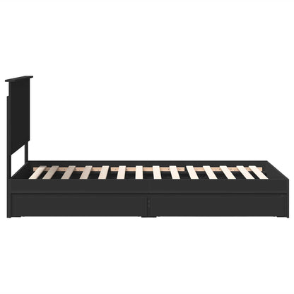 vidaXL Aufbewahrungsbett Schwarz 90 x 190 cm Holzwerkstoff