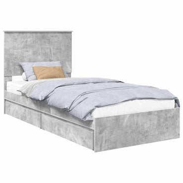 vidaXL Aufbewahrungsbett Beton Grau 90 x 190 cm Holzwerkstoff