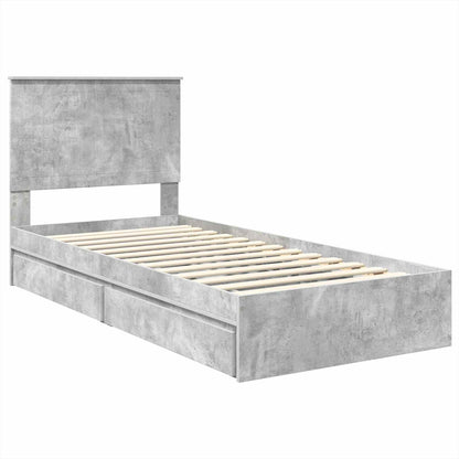 vidaXL Aufbewahrungsbett Beton Grau 90 x 190 cm Holzwerkstoff