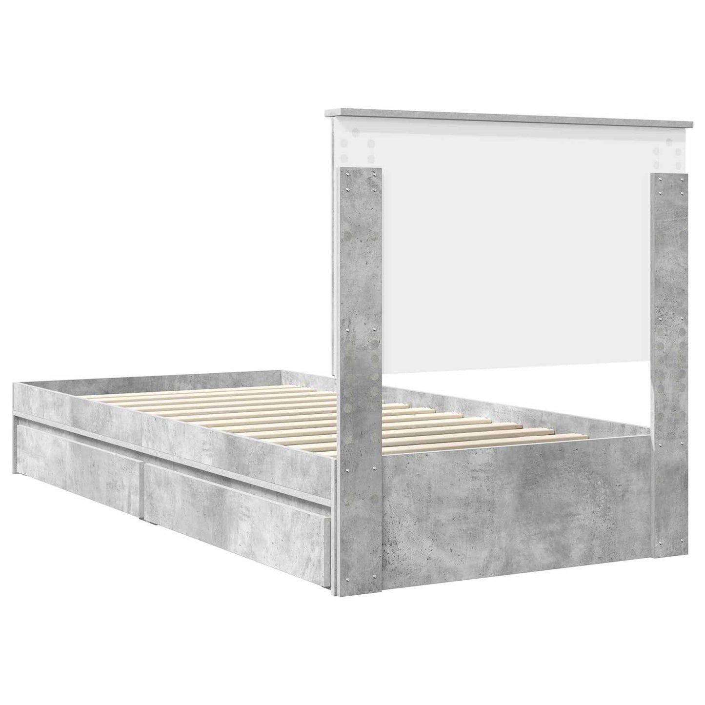 vidaXL Aufbewahrungsbett Beton Grau 90 x 190 cm Holzwerkstoff