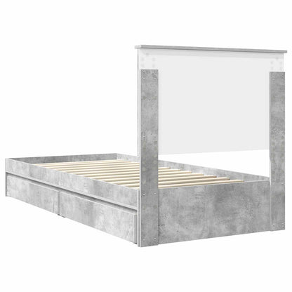 vidaXL Aufbewahrungsbett Beton Grau 90 x 190 cm Holzwerkstoff