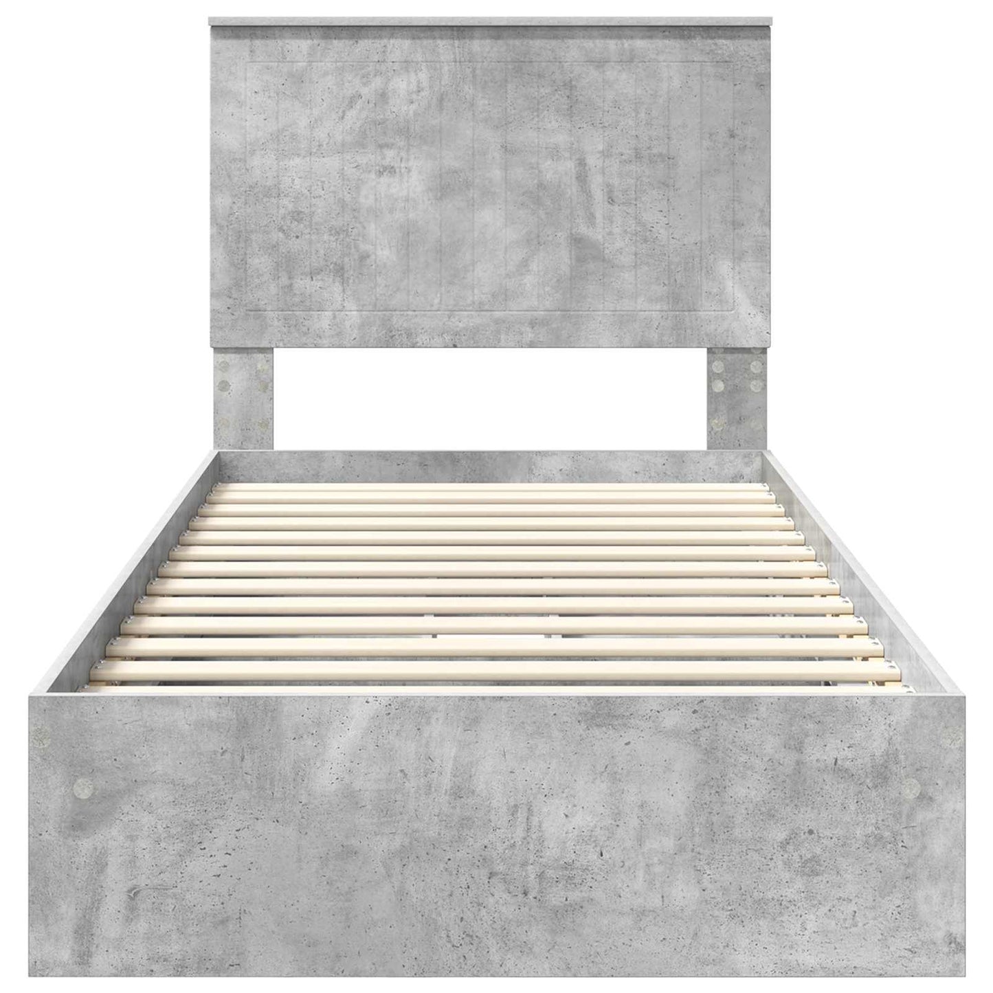 vidaXL Aufbewahrungsbett Beton Grau 90 x 190 cm Holzwerkstoff