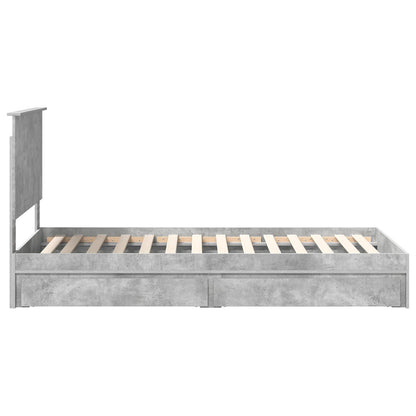 vidaXL Aufbewahrungsbett Beton Grau 90 x 190 cm Holzwerkstoff