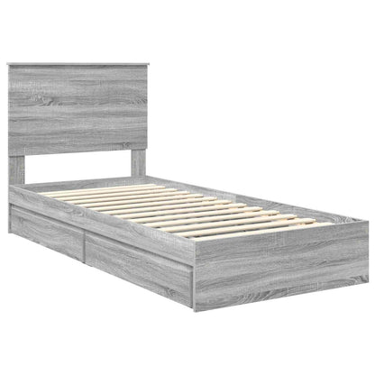 vidaXL Aufbewahrungsbett Graues Sonoma 90 x 190 cm Holzwerkstoff