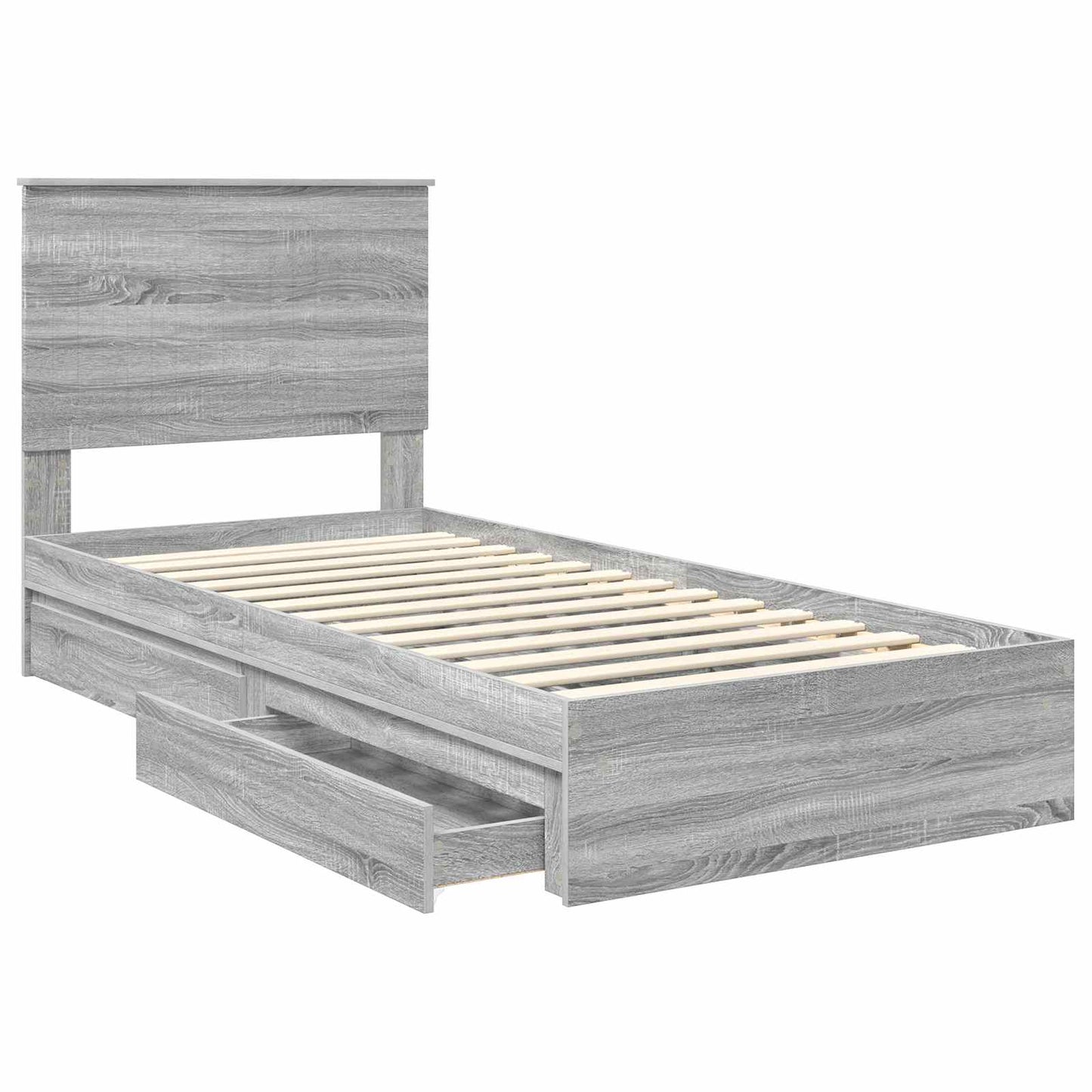 vidaXL Aufbewahrungsbett Graues Sonoma 90 x 190 cm Holzwerkstoff