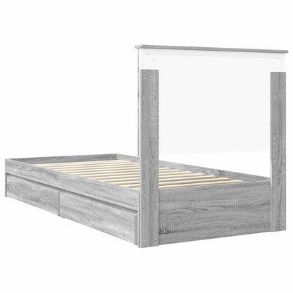 vidaXL Aufbewahrungsbett Graues Sonoma 90 x 190 cm Holzwerkstoff