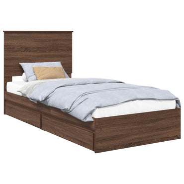 vidaXL Aufbewahrungsbett Braun Eichen-Optik 90 x 190 cm Holzwerkstoff