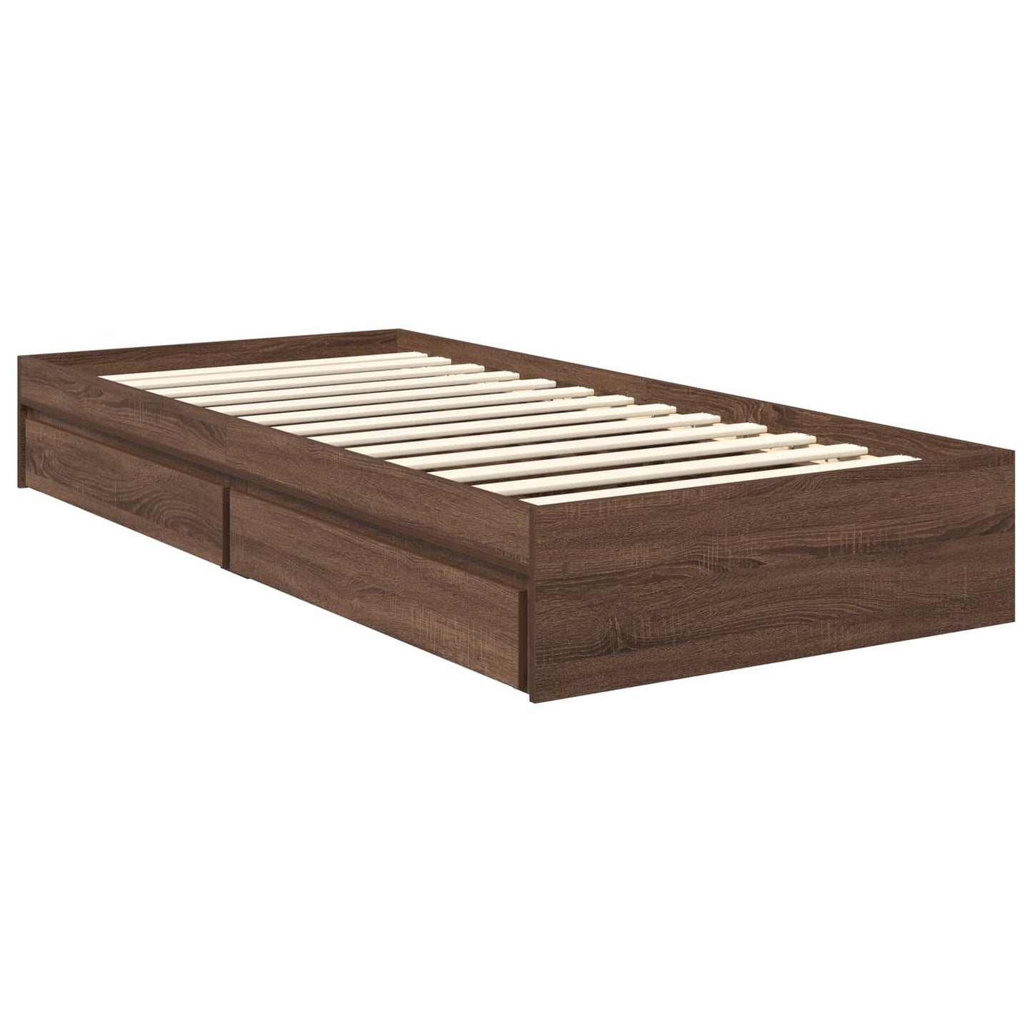 vidaXL Aufbewahrungsbett Braun Eichen-Optik 90 x 190 cm Holzwerkstoff
