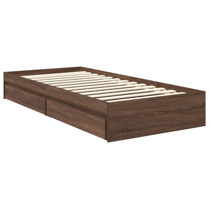 vidaXL Aufbewahrungsbett Braun Eichen-Optik 90 x 190 cm Holzwerkstoff