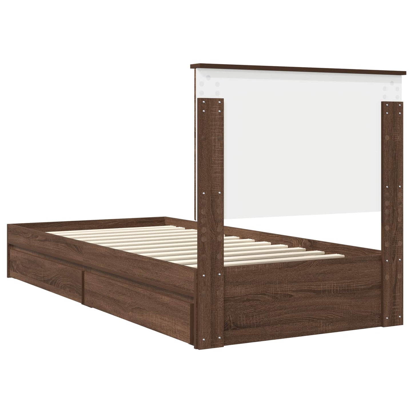 vidaXL Aufbewahrungsbett Braun Eichen-Optik 90 x 190 cm Holzwerkstoff