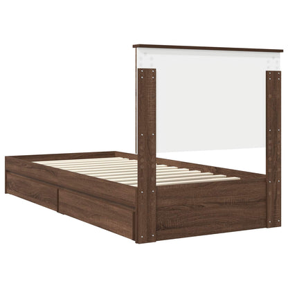 vidaXL Aufbewahrungsbett Braun Eichen-Optik 90 x 190 cm Holzwerkstoff