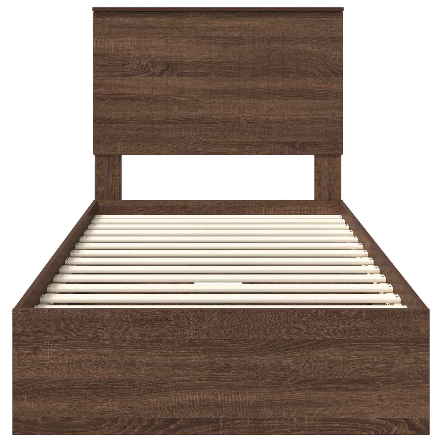 vidaXL Aufbewahrungsbett Braun Eichen-Optik 90 x 190 cm Holzwerkstoff