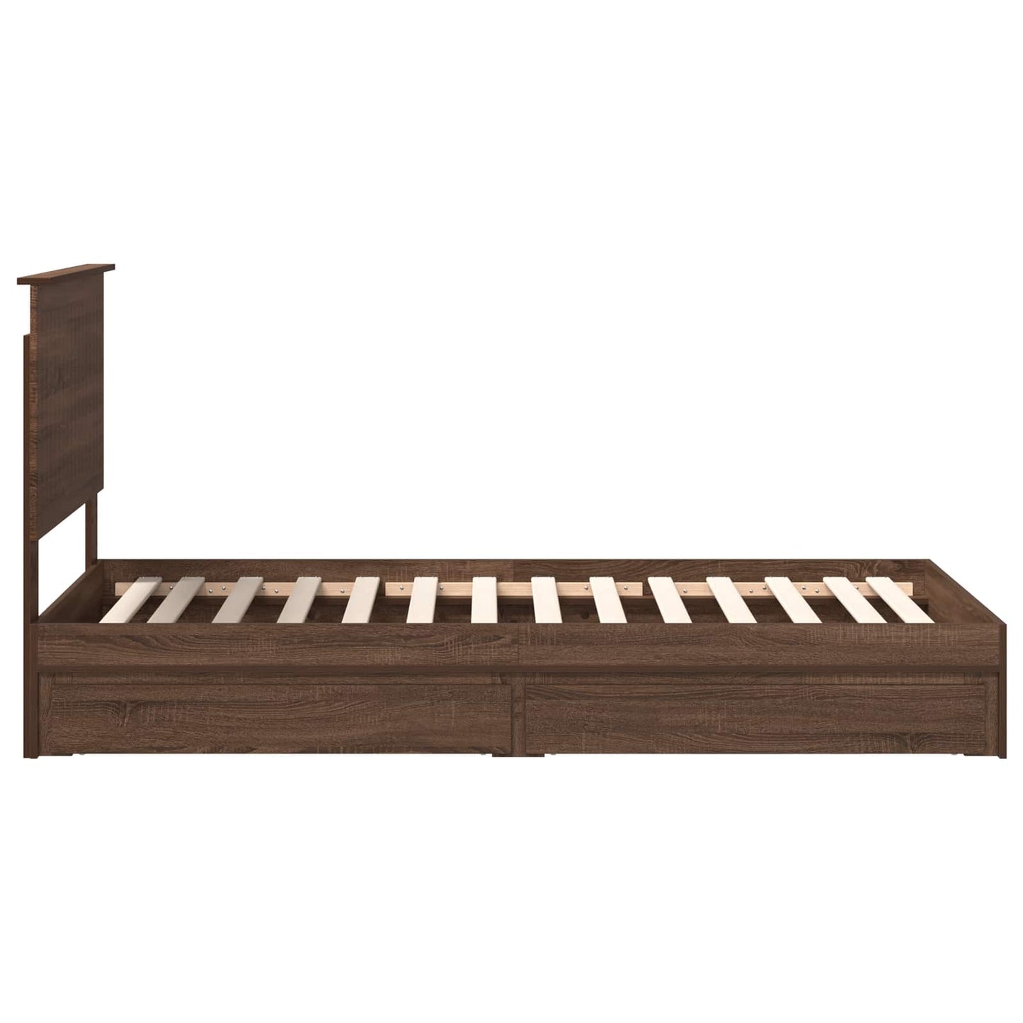 vidaXL Aufbewahrungsbett Braun Eichen-Optik 90 x 190 cm Holzwerkstoff