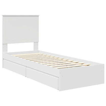 vidaXL Aufbewahrungsbett mit Kopfteil Weiß 75 x 190 cm Holzwerkstoff