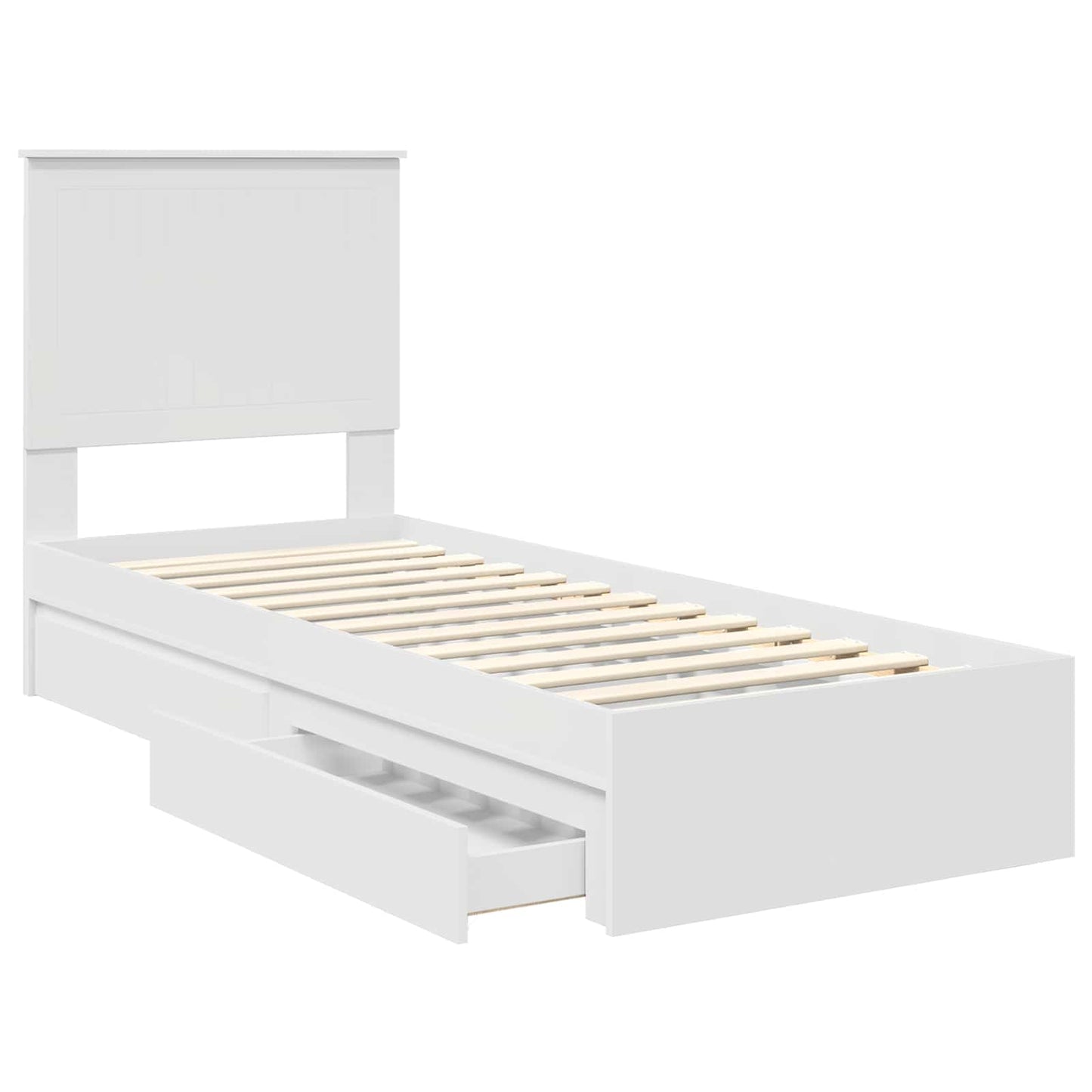 vidaXL Aufbewahrungsbett mit Kopfteil Weiß 75 x 190 cm Holzwerkstoff