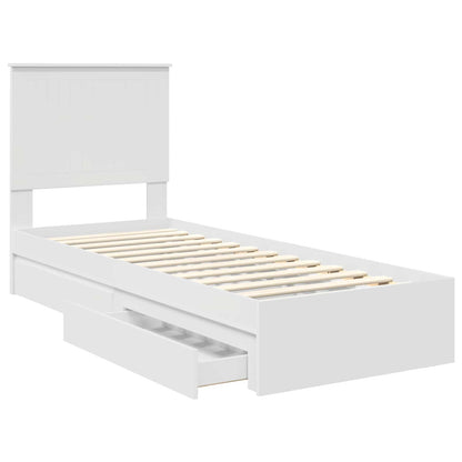 vidaXL Aufbewahrungsbett mit Kopfteil Weiß 75 x 190 cm Holzwerkstoff