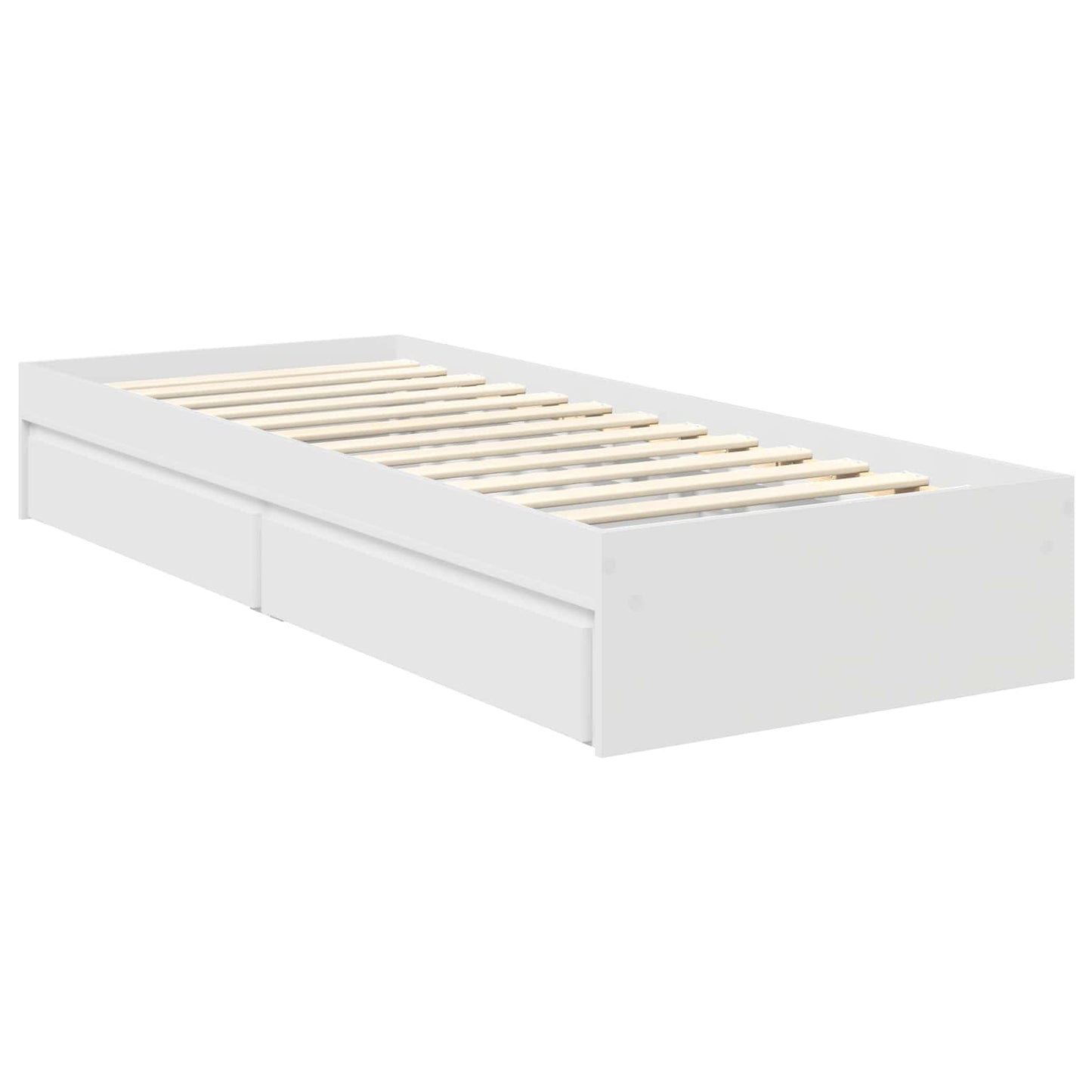 vidaXL Aufbewahrungsbett mit Kopfteil Weiß 75 x 190 cm Holzwerkstoff