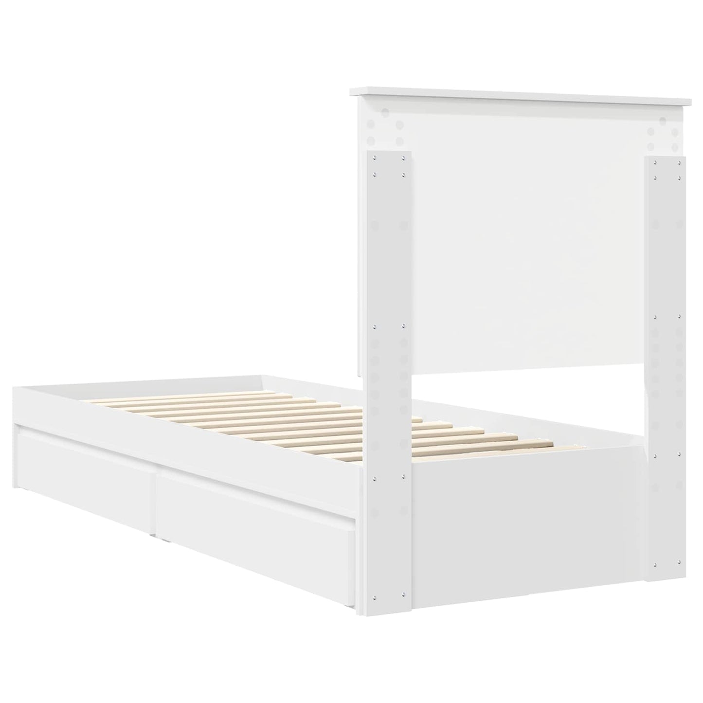 vidaXL Aufbewahrungsbett mit Kopfteil Weiß 75 x 190 cm Holzwerkstoff