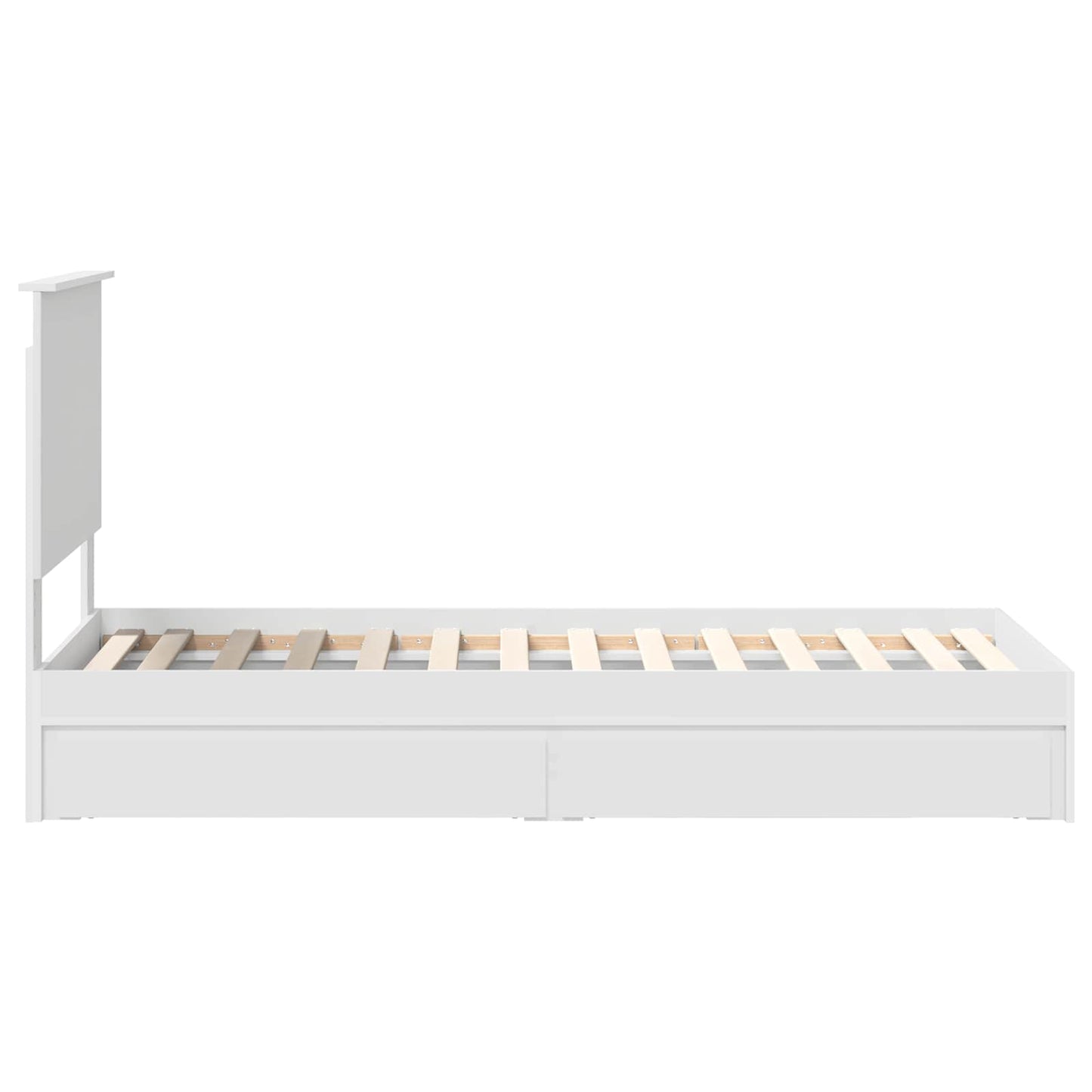 vidaXL Aufbewahrungsbett mit Kopfteil Weiß 75 x 190 cm Holzwerkstoff
