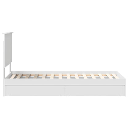 vidaXL Aufbewahrungsbett mit Kopfteil Weiß 75 x 190 cm Holzwerkstoff