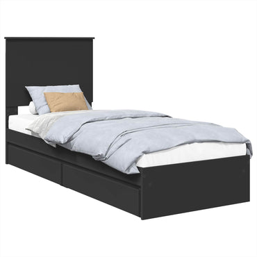 vidaXL Aufbewahrungsbett Schwarz 75 x 190 cm Holzwerkstoff