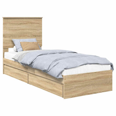 vidaXL Aufbewahrungsbett Sonoma-Eiche 75 x 190 cm Holzwerkstoff