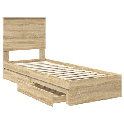 vidaXL Aufbewahrungsbett Sonoma-Eiche 75 x 190 cm Holzwerkstoff