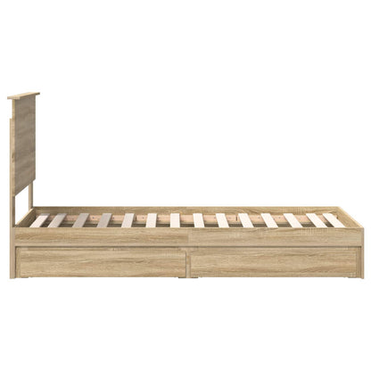 vidaXL Aufbewahrungsbett Sonoma-Eiche 75 x 190 cm Holzwerkstoff