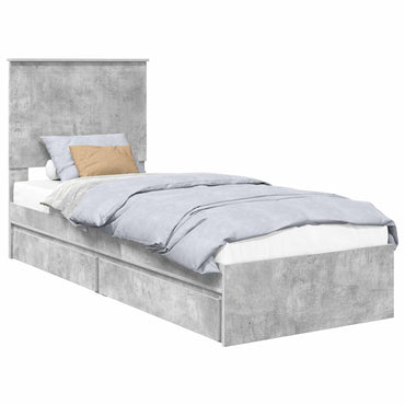 vidaXL Aufbewahrungsbett Beton Grau 75 x 190 cm Holzwerkstoff