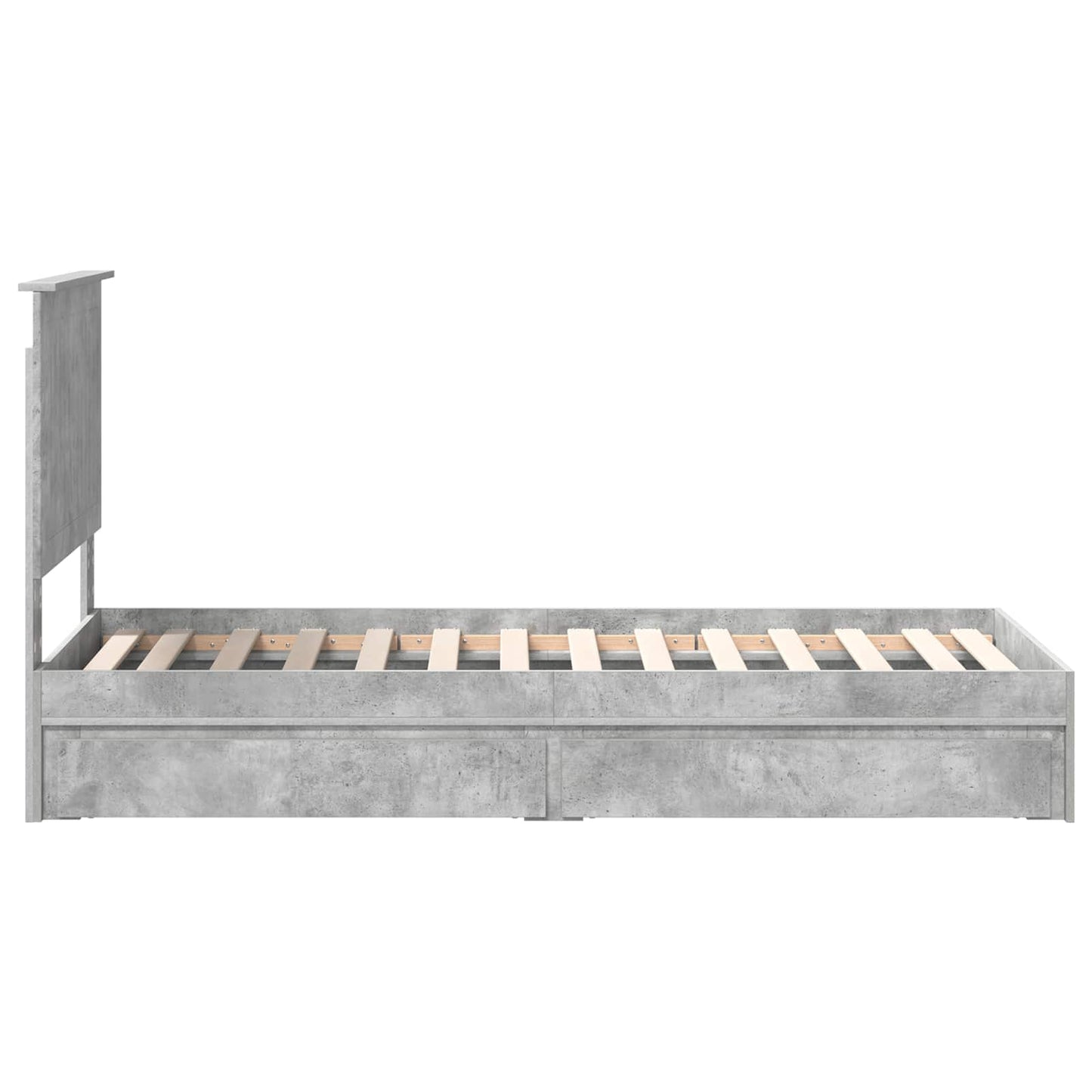 Aufbewahrungsbett Beton Grau 75 x 190 cm Holzwerkstoff