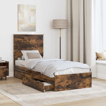 vidaXL Aufbewahrungsbett Geräucherte Eiche 75 x 190 cm Holzwerkstoff
