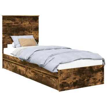 vidaXL Aufbewahrungsbett Geräucherte Eiche 75 x 190 cm Holzwerkstoff