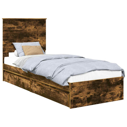 vidaXL Aufbewahrungsbett Geräucherte Eiche 75 x 190 cm Holzwerkstoff