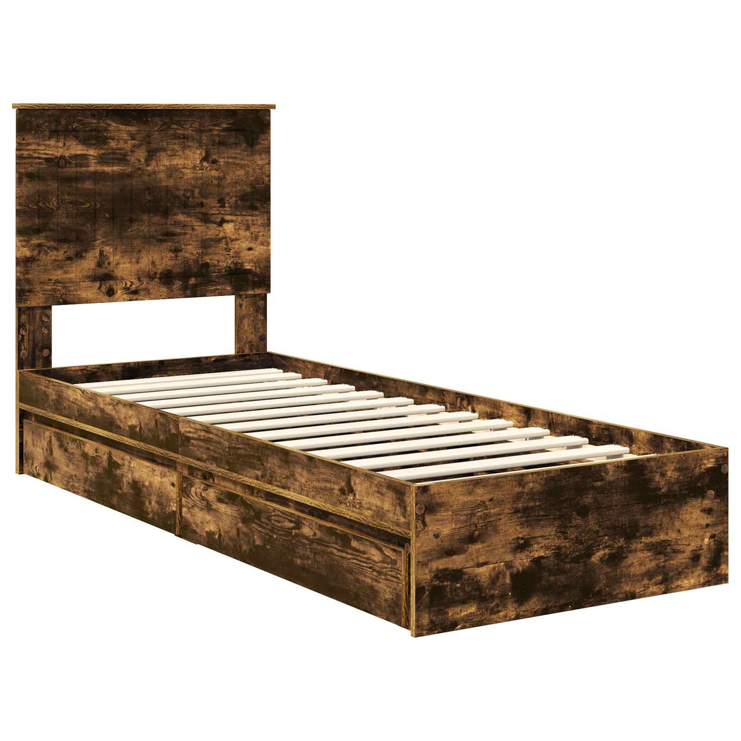 vidaXL Aufbewahrungsbett Geräucherte Eiche 75 x 190 cm Holzwerkstoff