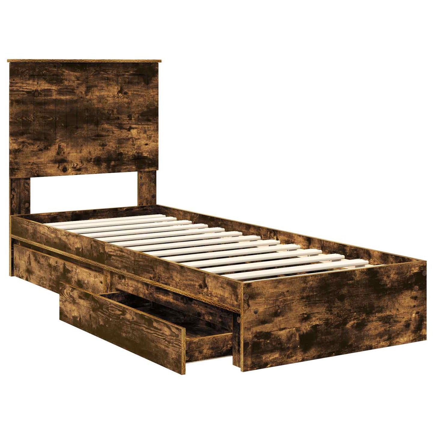 vidaXL Aufbewahrungsbett Geräucherte Eiche 75 x 190 cm Holzwerkstoff