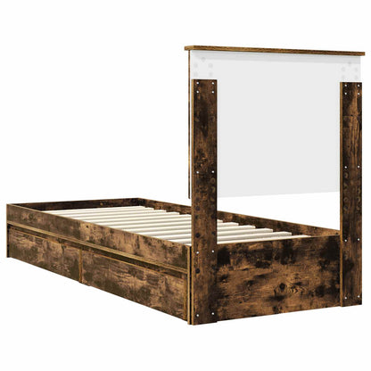 vidaXL Aufbewahrungsbett Geräucherte Eiche 75 x 190 cm Holzwerkstoff